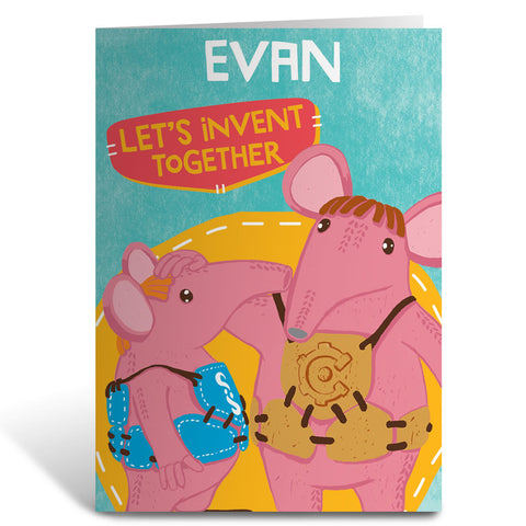 Let's Invent Clangers Personalised Greeting Card