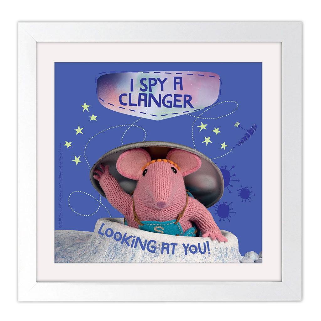 I Spy Clangers Square White Framed Art Print