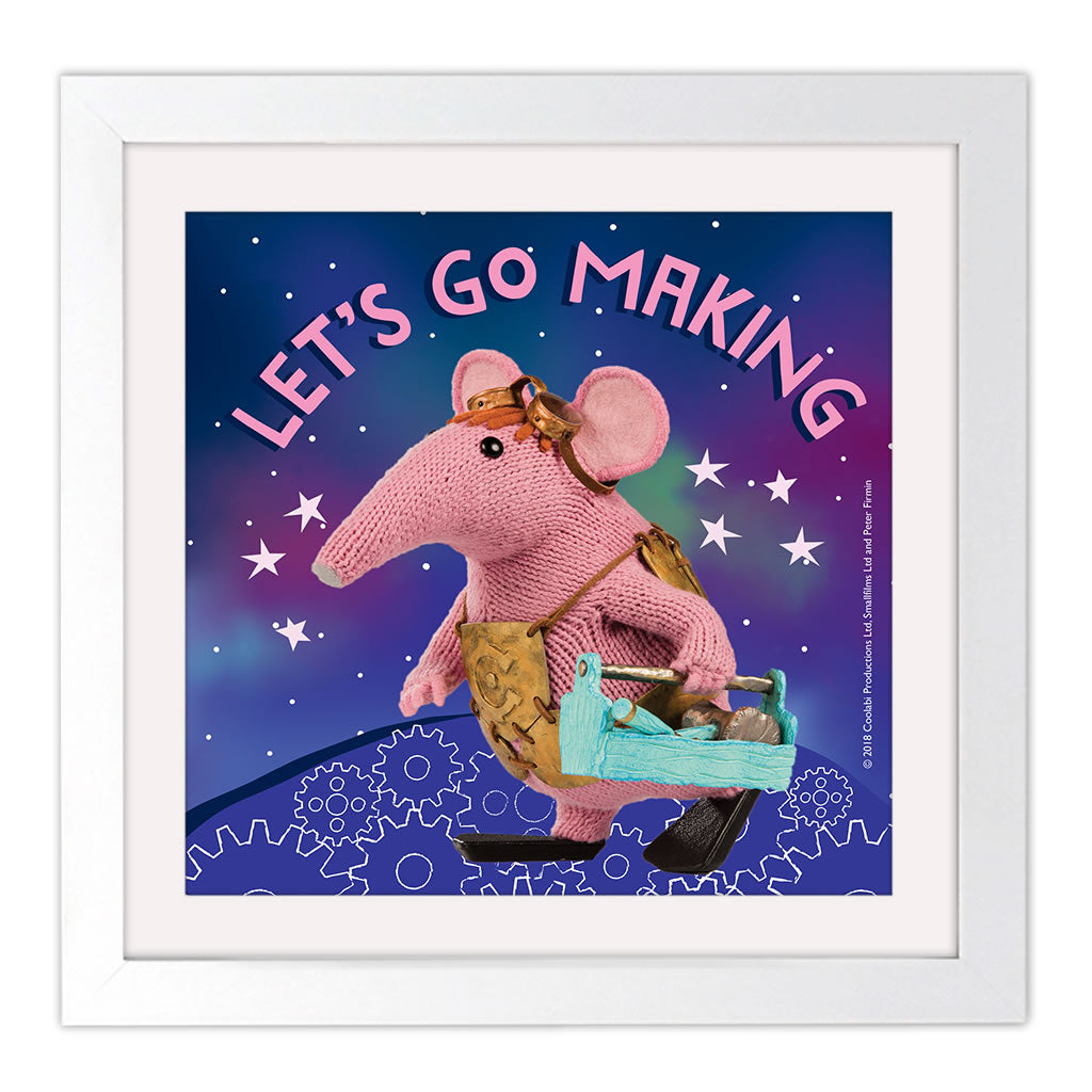 Let's go Making Clangers Square White Framed Art Print