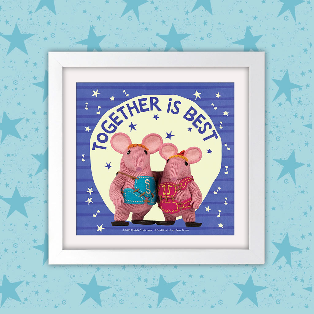 Mother Knows Best Clangers Square White Framed Art Print (Lifestyle)
