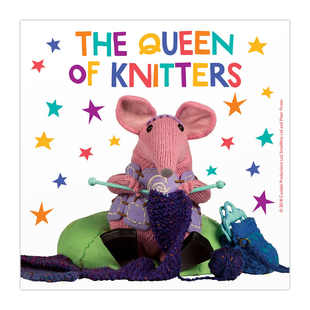 The Queen of Knitters Clangers Square Art Print