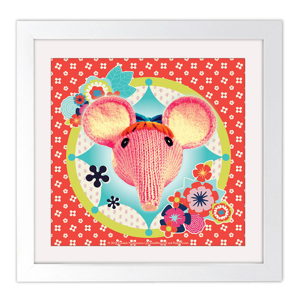 Clangers Square White Framed Art Print