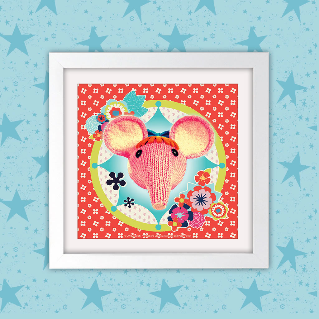 Clangers Square White Framed Art Print (Lifestyle)