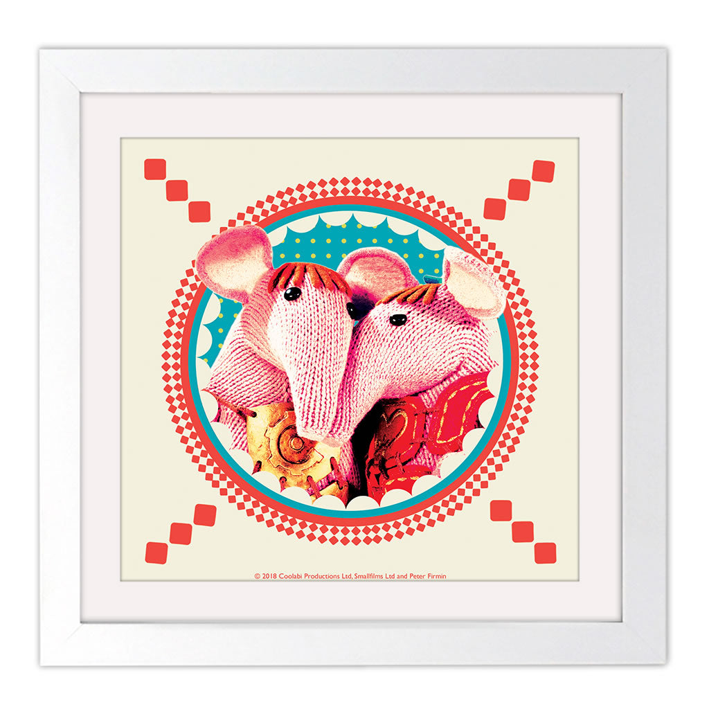 Clangers Square White Framed Art Print