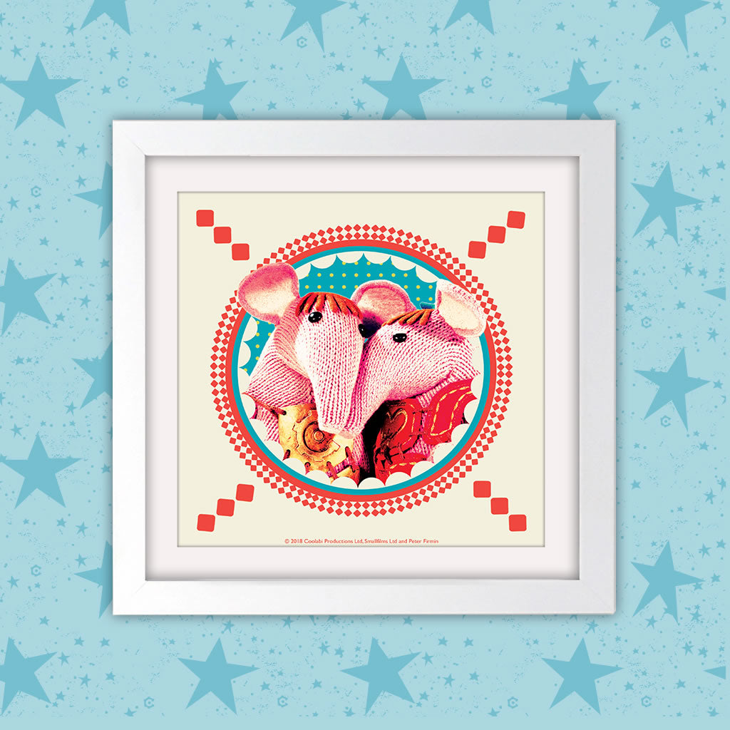 Clangers Square White Framed Art Print (Lifestyle)