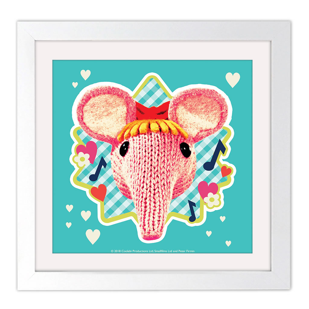 Clangers Square White Framed Art Print