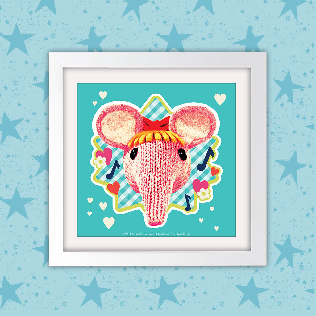 Clangers Square White Framed Art Print (Lifestyle)