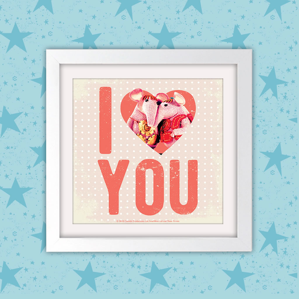 Clangers Square White Framed Art Print (Lifestyle)