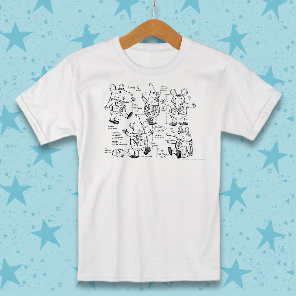 Clangers Sketch Art T-Shirt Small Clanger