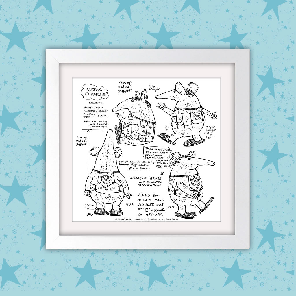 Clangers Square White Framed Art Print (Lifestyle)