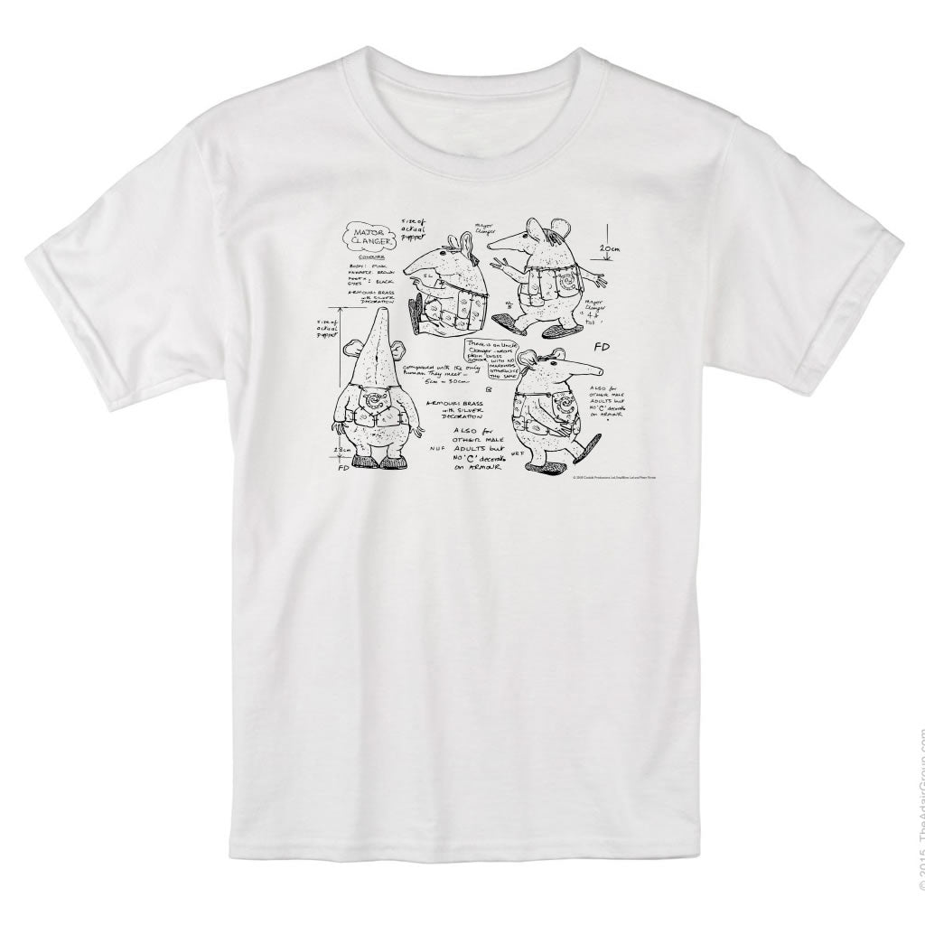 Clangers Sketch Art T-Shirt Major Clanger
