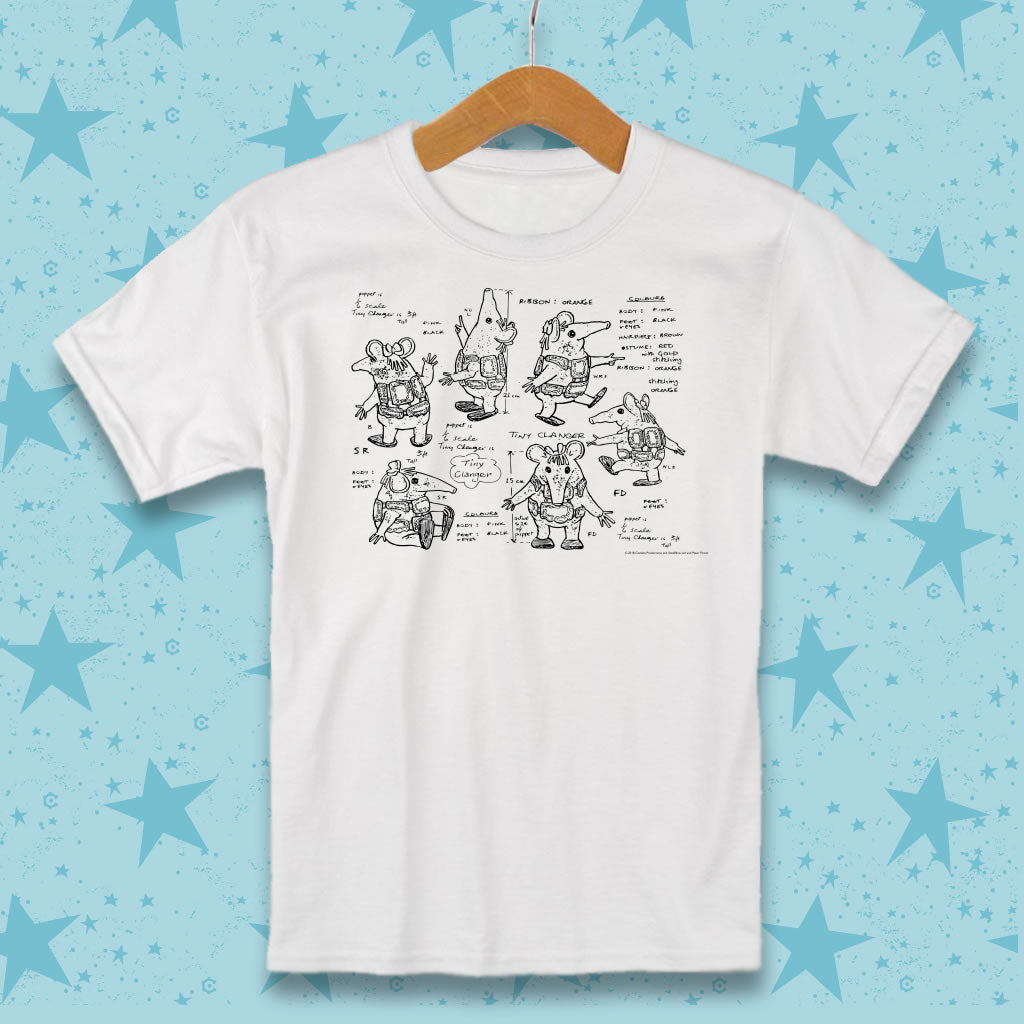 Clangers Sketch Art T-Shirt Tiny Clanger
