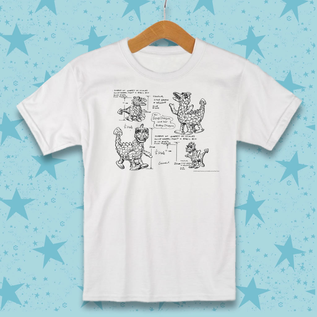 Clangers Sketch Art T-Shirt Soup Dragon