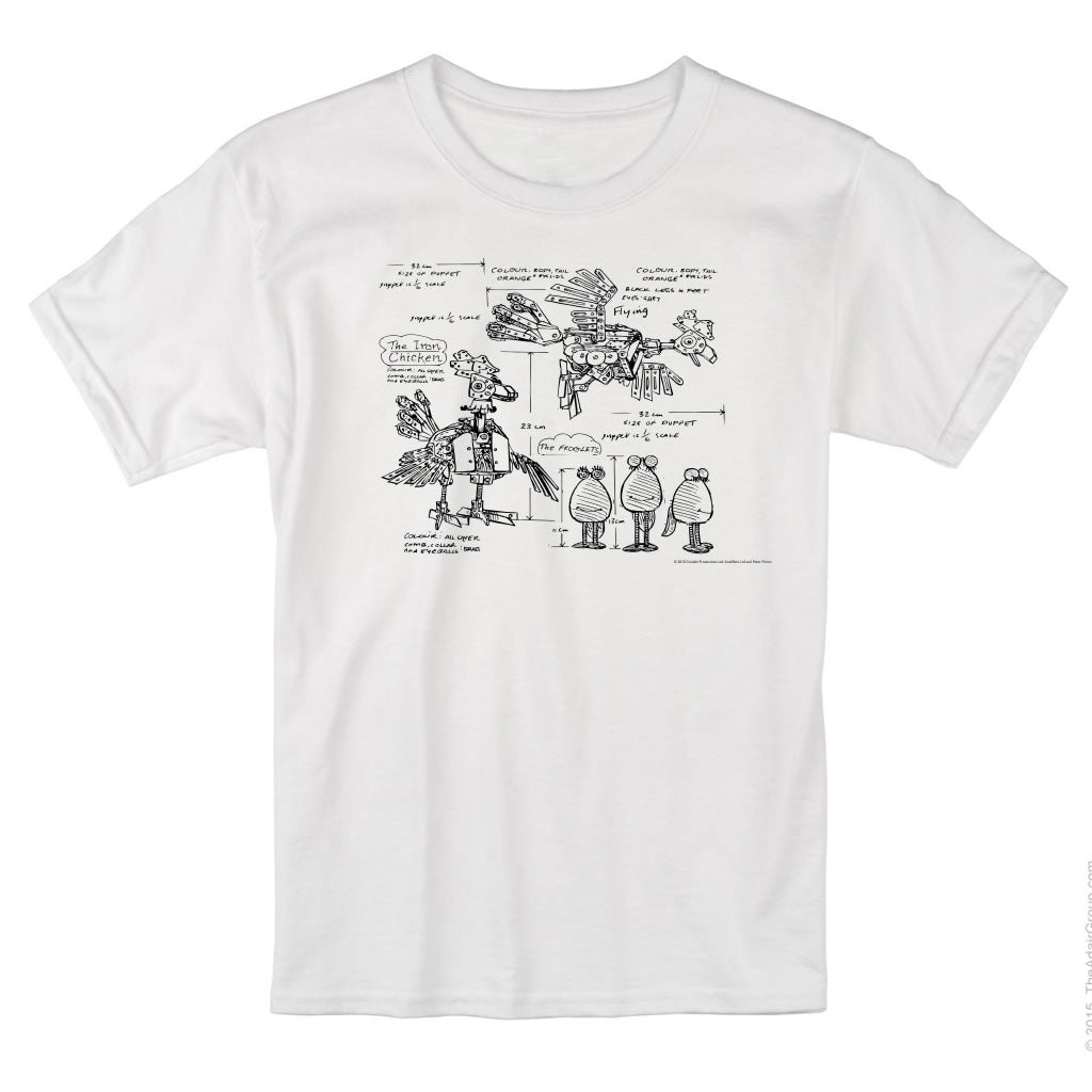 Clangers Sketch Art T-Shirt Iron Chicken