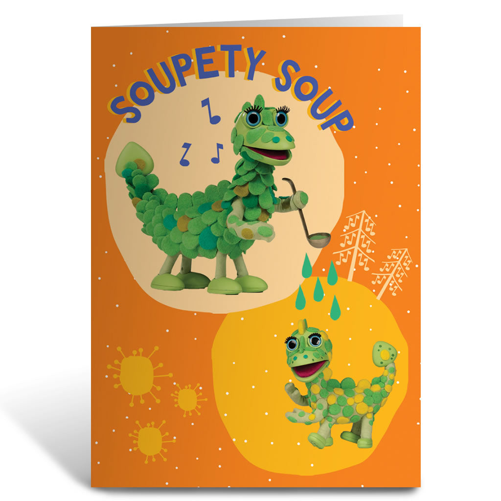 Soupety Soup Clangers Greeting Card (Lifestyle)