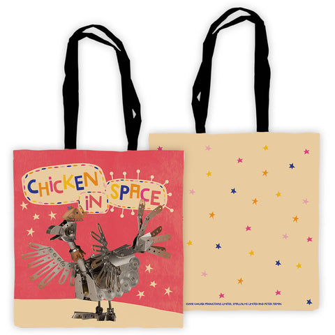 Chicken In Space Clangers Edge To Edge Tote Bag