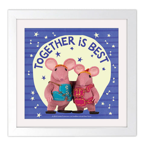 Mother Knows Best Clangers Square White Framed Art Print