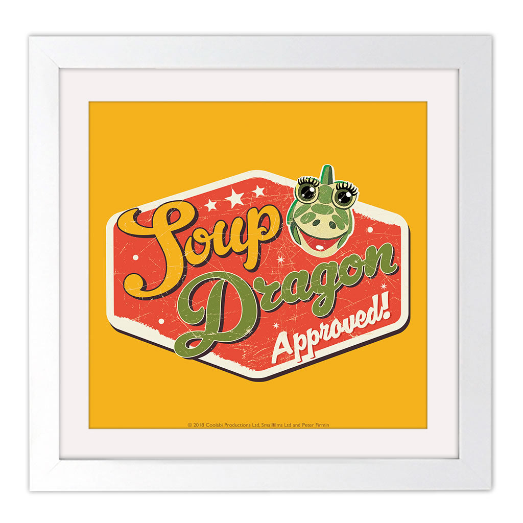 Soup Dragon Clangers Square White Framed Art Print