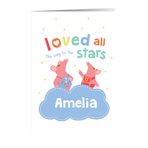 Clangers Stars Personalised Greeting Card